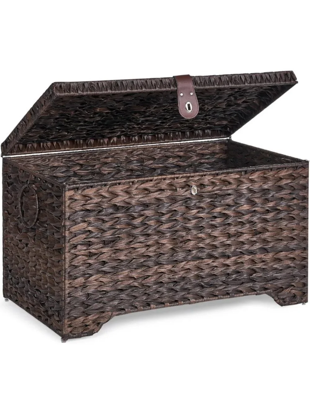 Large Handwoven Wicker Storage Basket with Lid - 165L Stylish Home Organizer